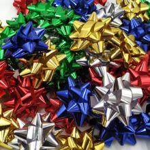 Glitter Star Bows,Gift Wrap Bows-Christmas Ribbon Gift Bows 2 3/4"Inch(10 PCS)