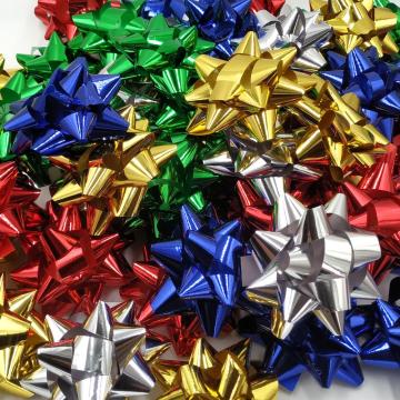 Glitter Star Bows,Gift Wrap Bows-Christmas Ribbon Gift Bows 2 3/4