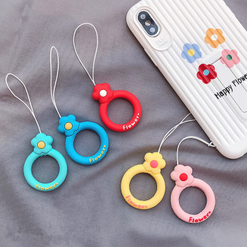 Cute Cartoon Phone Strap Silicon Lanyard For Keys Phone Charm Mobile Phone Straps For iPhone Airpods Lanyards Keychain Key Ring