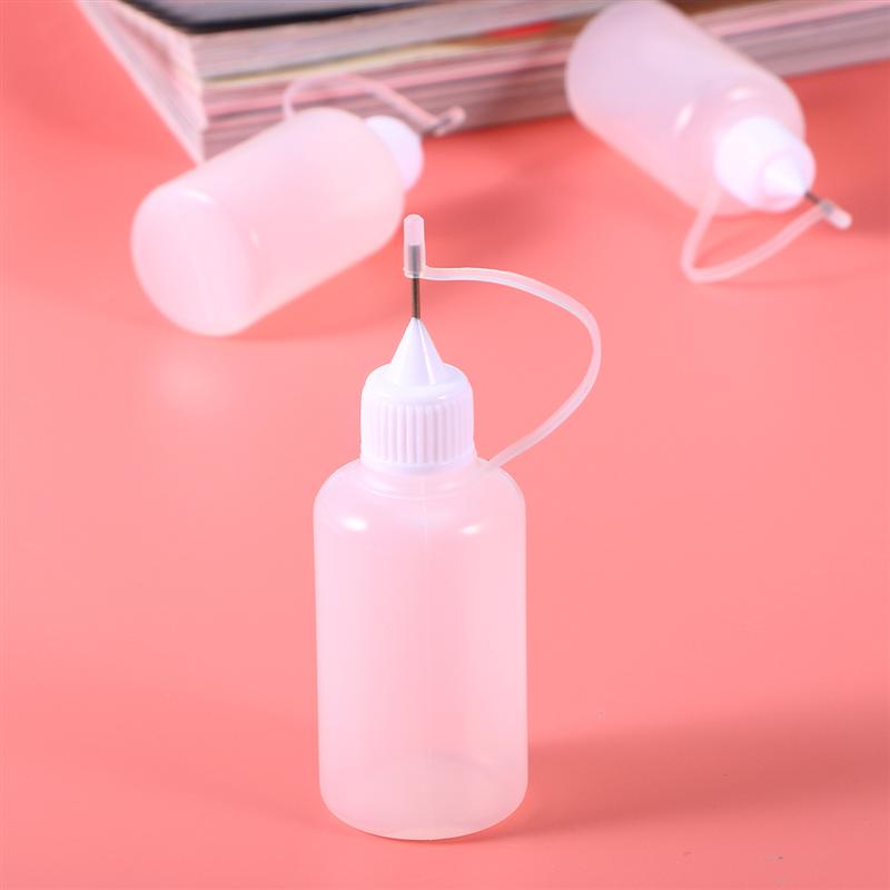 10Pcs 30ml Needle Tip Glue Bottle Applicator DIY Quilling Tool Precision Bottle (White)