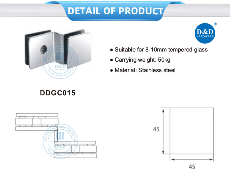 compact corner shower glass clip