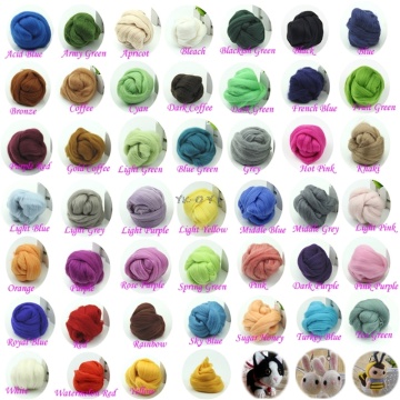 20 Colors Wool Corriedale Needlefelting Top Roving Dyed Spinning Wet Felting Fiber