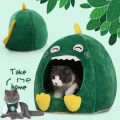 Detachable Winter Warm Cat Bed Breathable Cat Pet Cave Dark Dinosaur Cat Bed House with Cushion Puppy Sleeping Mat Bed for Pets