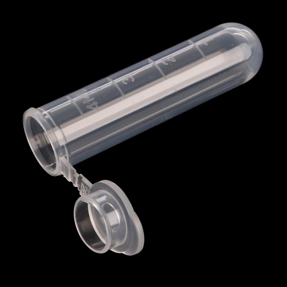 New 50Pcs 5ml Plastic Clear Snap Cap Centrifuge Tubes Vials Sample Lab Container