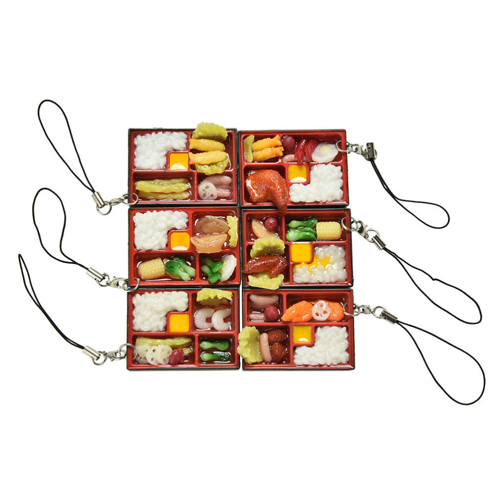 1PCS Japanese Food Mobile Phone Strap Key Chain Simulation Sushi Lanyard Plastic Keychain