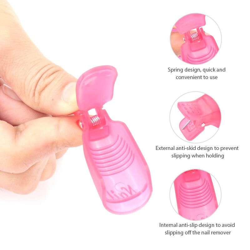 Plastic Nail Art Soak Off Cap Clips UV Gel Polish Remover Wrap Tool Fluid for Removal of Varnish Manicure Tools