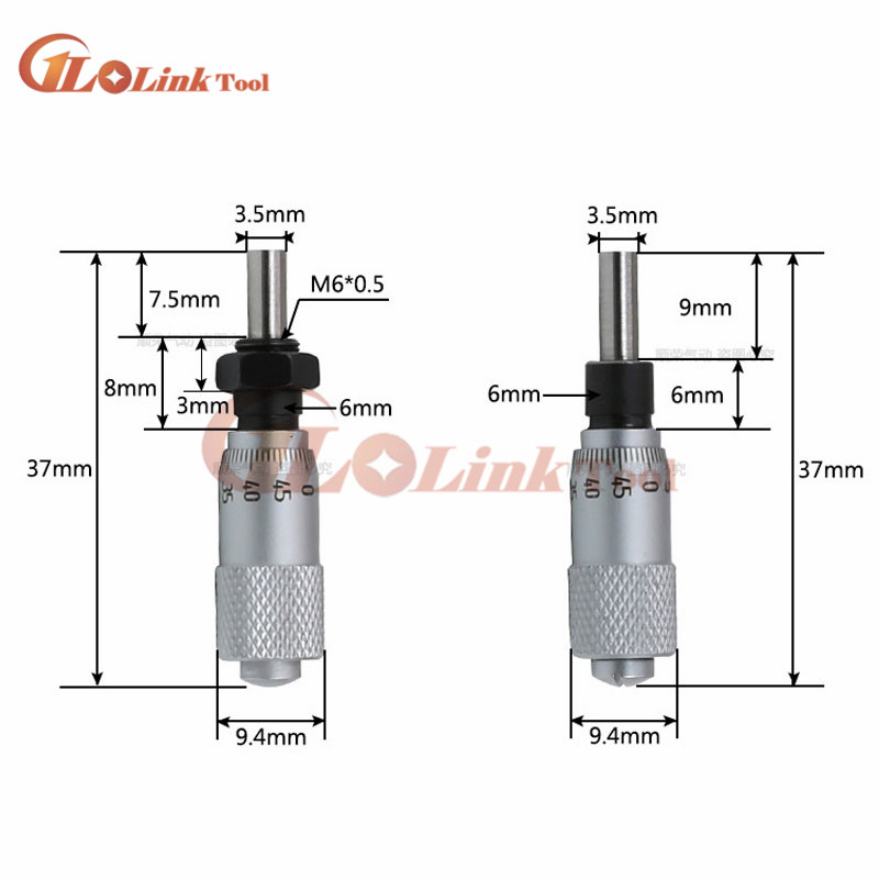 Round Needle Type Thread Micrometer Round Head Measurement Measure Tool 0 - 6.5mm Range Measuring Gauge Tool