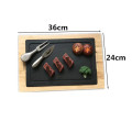 Hot Sale Western Natural Slate Dishes Solid Square Stone Sushi Steak Barbecue Plate Cheese Pizza Flat Fruit Plate Food Tea Tray