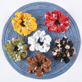 Ruoshui Printed Floral Scrunchies Women Dot Hair Ties Boho Elastic Hairband Woman Hair Accessories Girls Ponytail Holders