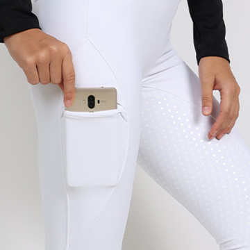 White Performance Horse Riding Tights For Rider
