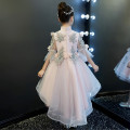 Romantic Flower Girl Wedding Bridesmaid Formal Lace Sleeveless O-neck Beading First Communion Dresses for Girls