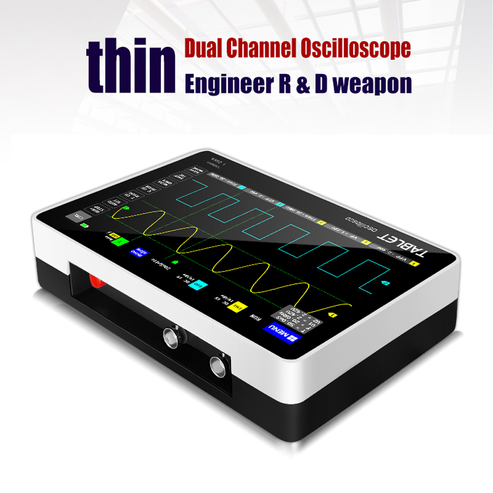 Digital Oscilloscope 1013D USB Tablet Oscilloscope 2 Channels 100MHz Bandwidth 1GSa/s Sampling Rate Oscilloscope 7" LCD Screen