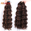 Alileader 20" 9"Soft Ocean Wave Hair Extensions For Women Quality Synthetic Hair For Braids Black Mix Color Crochet Hair