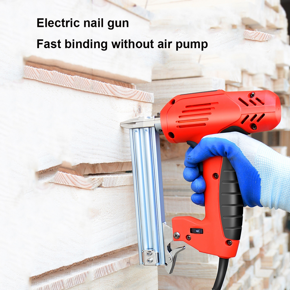 Electric Nailer 2000W for 10-30mm 2 In 1 Electric Staple Machine Cabinet Process Foil Soft Wood Paper Wallboard Nail Door Panel