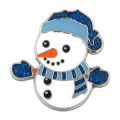 Christmas Snowman Glitter Lapel Pin Made by Iron