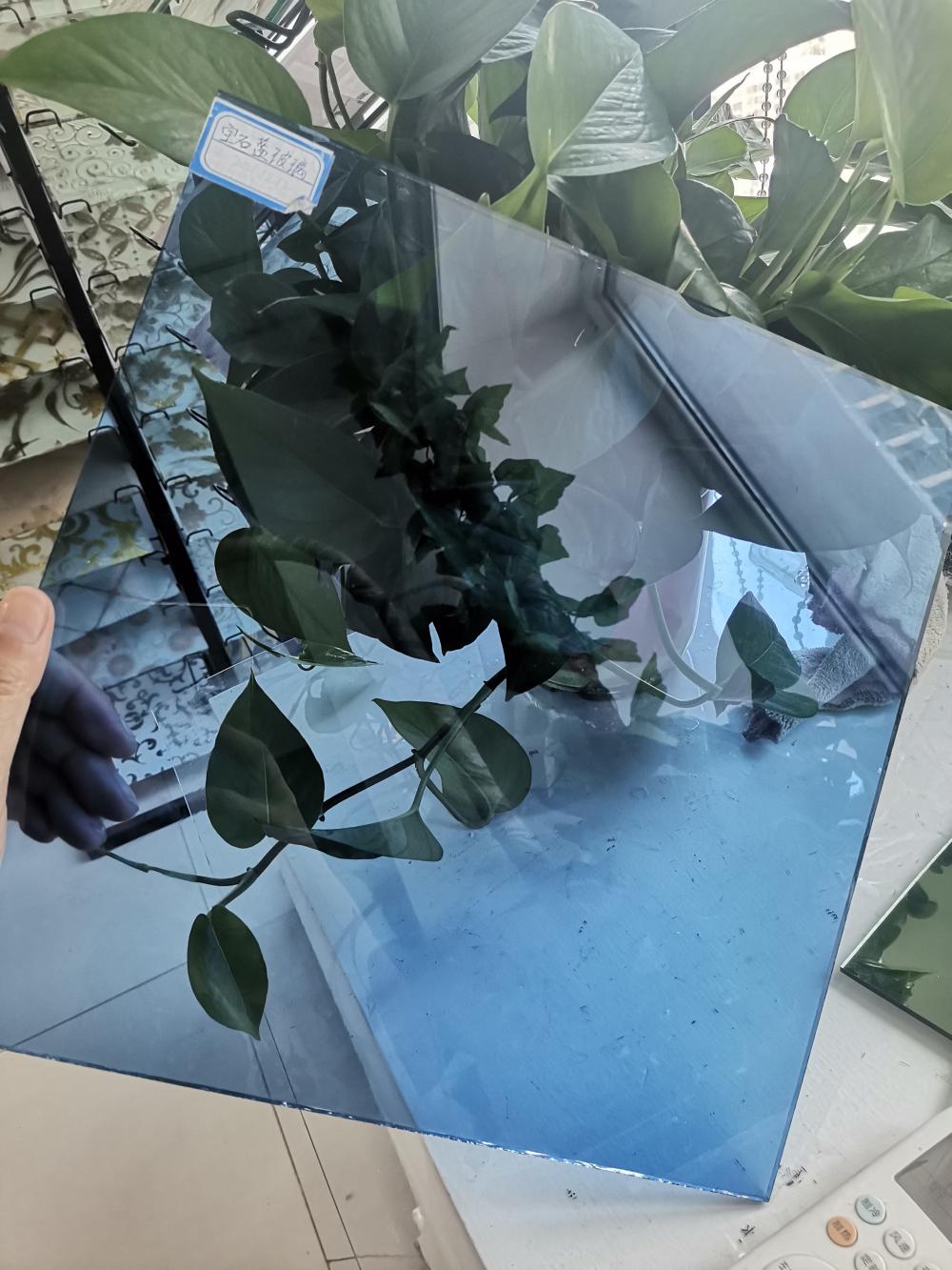 dark blue reflective glass