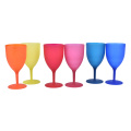 6Pcs/Set High Quality Plastic Wine Glass Goblet Cocktail Champagne Cups Colorful Frosted Glass For Party Picnic Bar Drinks Cups