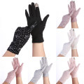Women Summer Sunscreen Gloves Thin Touch Screen Glove s Breathable Driving Gloves Solid Color Uv-Proof Elastic Short Glove