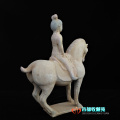 Antique Chinease Tang Dynasty pottery polo lady statue /sculpture,Handicrafts,best collection&adornment, Free shipping
