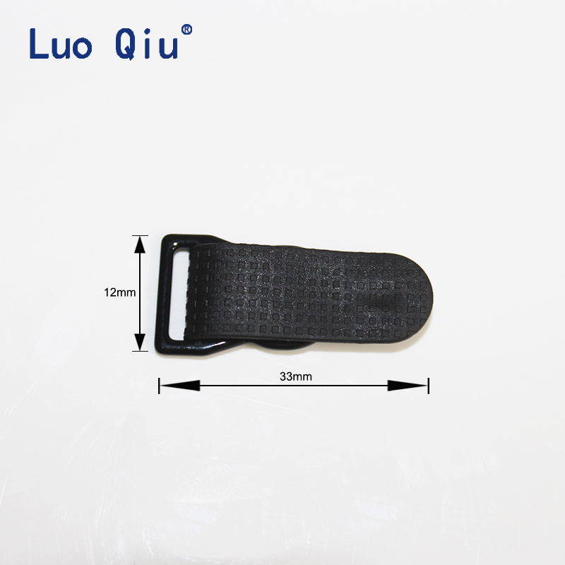 Luo Qiu suspender clips Black Metal+black PP 50 pcs/lot 1.2cm Garter clip Garment clips Clothing accessories Sewing Supplies