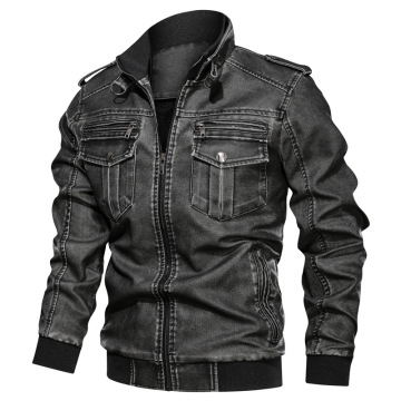 2019 New Autumn Winter PU Leather Jacket Men Slim Fit Mens Motorcycle Jacket Brand Quality Leather Men Jacket