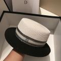 2020 Summer Flat Sun Hats For Women Chapeau Feminino Straw Hat Panama Cappelli Side With Splicing Beach Bucket Cap Girl Topee
