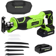 20V Cordless Reciprocating Saw Adjustable Speed Electric Saw Portable Wood Metal Cutter with 2 Batteries Power Tools