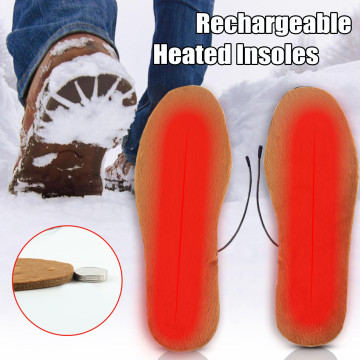 Rechargeable Heated Insoles, Waterproof Electric Heated Foot Warmer Insole Heate Heated Shoe Insoles Electric Foot Warming Pad