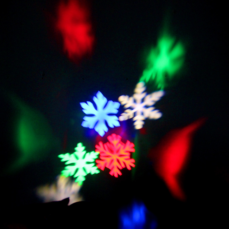 LED Moving snowflake motif light lamp lights LOGO lights kaleidoscope effect customized holiday lights