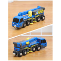 Simulation Large Crane Engineering Vehicle Toy Boy Child Baby Trolley Crane Wooden Inertial Rail Car Track Toy Gift for Children