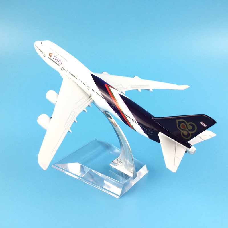 16cm Plane Model Airplane Model Thai Airways Boeing 747 Aircraft Model 1:400 Diecast Metal Airplanes Plane Toy