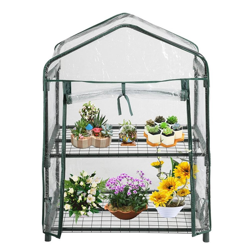 Mini Greenhouse Outdoor Grow Tent Grow Bag Grow House PVC Cover Plastic Garden Green House Windows Openeing for Farm Garden