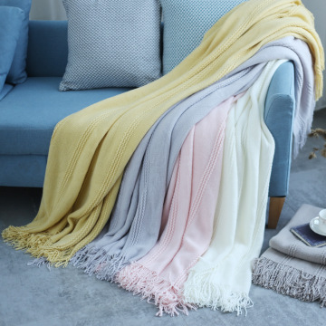 Summer Spring Knitted Air Conditioning Blankets Nap Throw Blankets Nordic Style Blanket for Bed Sofa Women Scarf