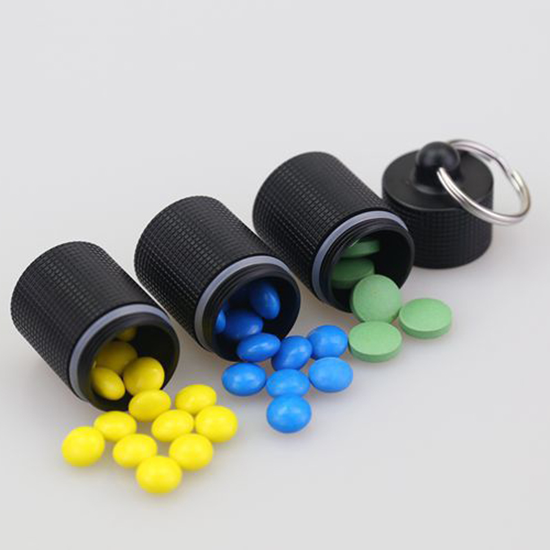 Aluminum Alloy Waterproof Canister Medicine Seal Capsule Emergency Bottle Outdoor EDC Tool Multilayer Waterproof Bottle