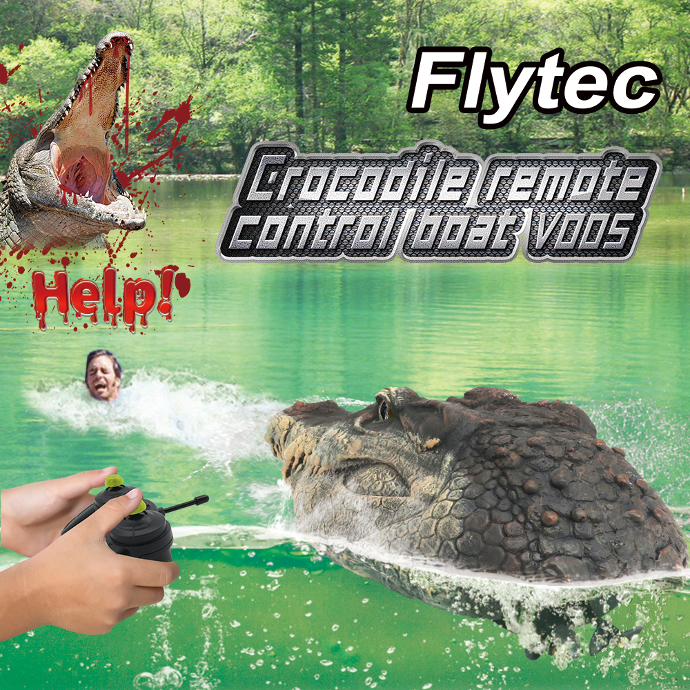 Flytec V005 RC Boat 2.4G Simulation Crocodile Head 15km/h RC Remote Control Electric Racing Boat Toys Crocodile Head Spoof Toy