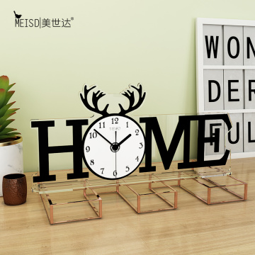 NEW HOME Table Clock Modern Design Desk Watch Acrylic 3D Clock Home Decor Silent for Living house Study Room table vintage Watch