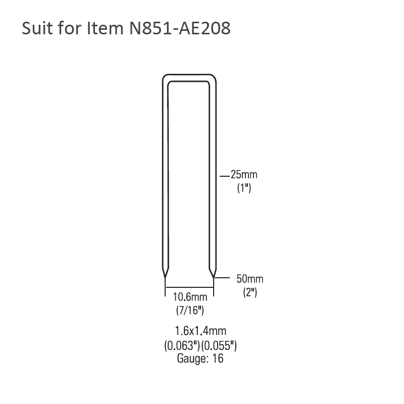 16 Ga. Medium Crown Stapler N851-AE208