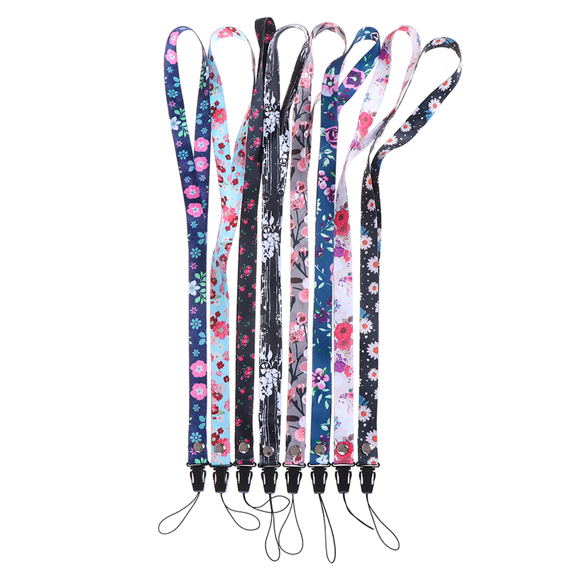 Flower Lanyard Neck Strap for keys ID Card Mobile Phone Straps for Huawei iphone USB Badge Holder DIY Hang Rope Lanyard