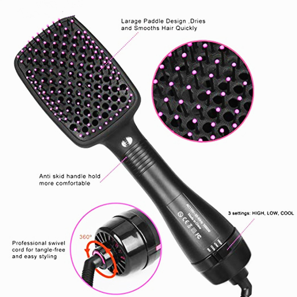 Hair Dryer Brush Blow Dryer with Comb Electric Hot Air Brush Women Hair Straightening Comb One Step Hair Dryer and Volumizer