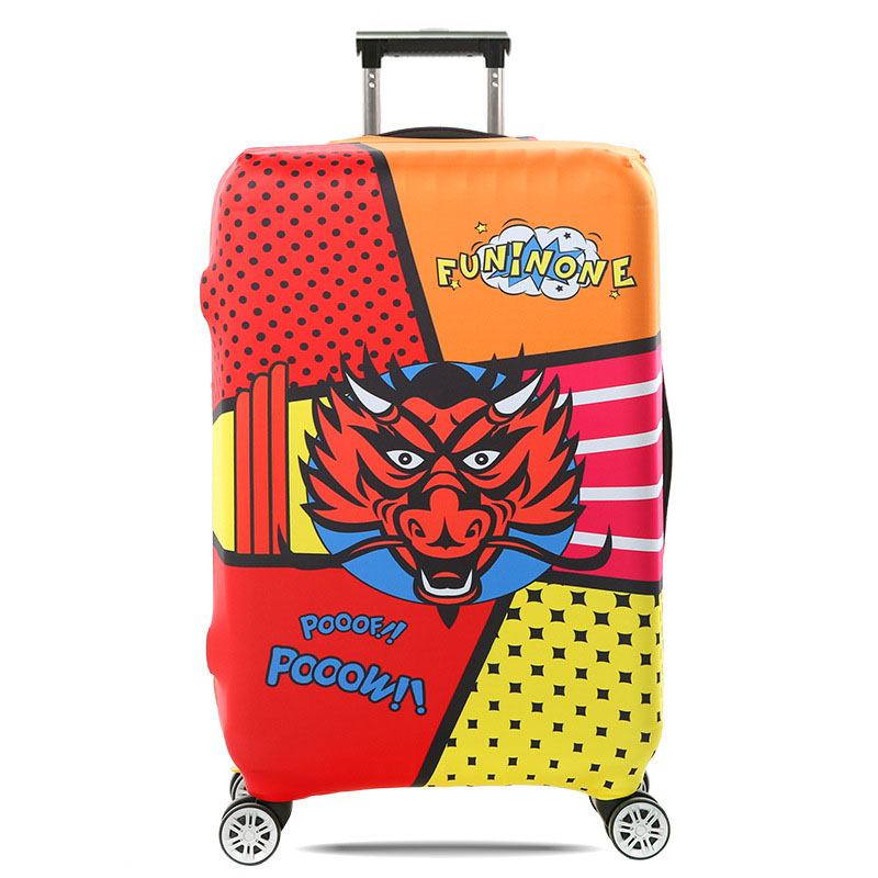 OKOKC Dragon Cartoon Thickest Suitcase Cover for Trunk Case Apply to 18''-32'' Suitcase,Elastic Luggage Cover,Travel Accessoires