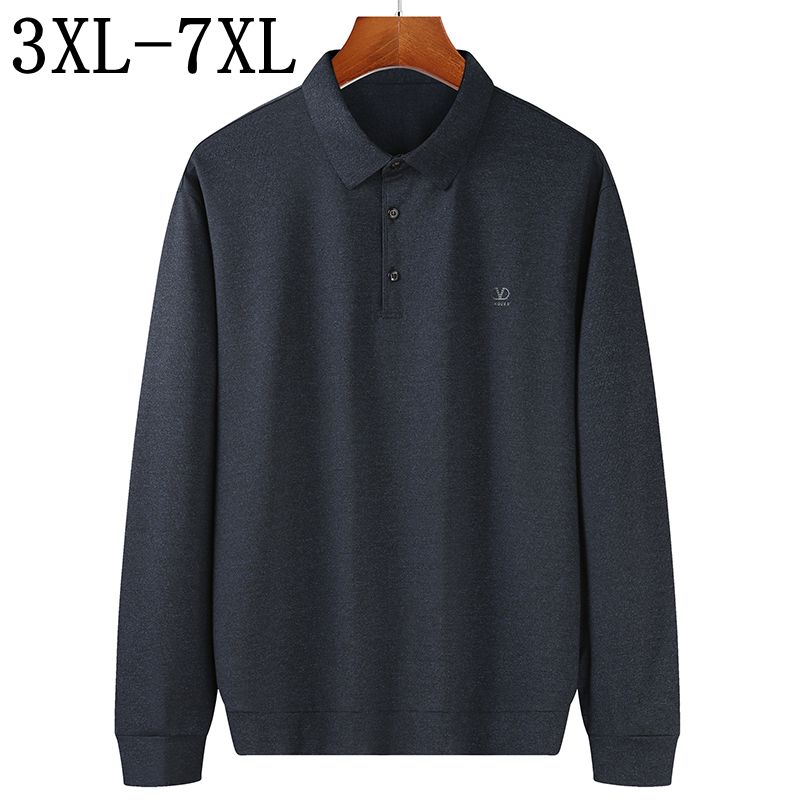 Size 7XL 6XL 5XL 2020 New Autumn Top Quality Polo Shirt Men Business Men's Polos Shirts Long Sleeve Casual Printed polo homme