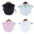 Women Cotton Fake Collar Adjustable Solid Color Detachable Half-Shirt Blouse Tops Clothes Accessories