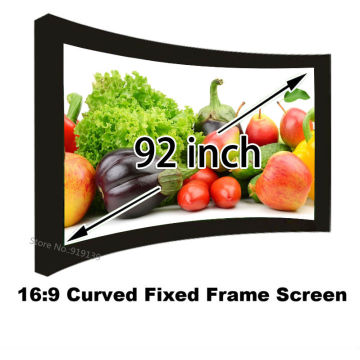 Wholesale Retail Digital 3D Projector Screen 92 Inch View Size 114x223cm Curved Fixed Frame Projection Screens 1080P Show