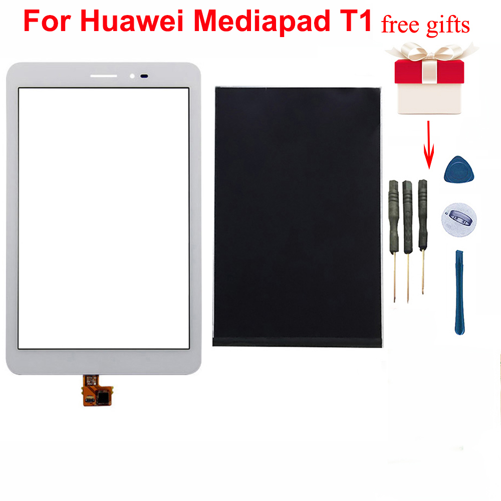 White For Huawei Mediapad T1 S8-701u LCD Touch Screen Panel Glass Sensor for 8.0 S8-701 LCD Display Honor Pad T1 LCD Screen