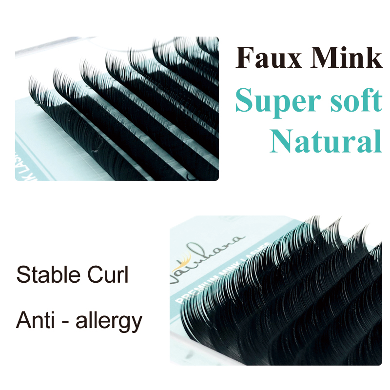 NATUHANA Wholesale 10Cases/Lot 16Rows Natural Mink Single Eyelash Extension Premium Individual Fake False Eye Lashes Extension