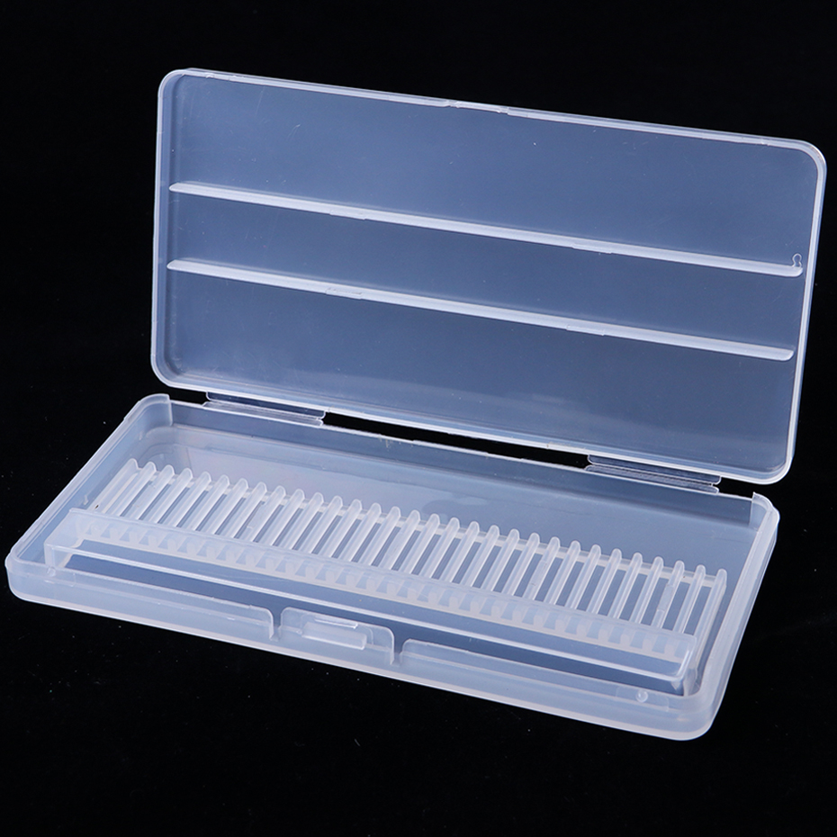30 Holes Plastic Nail Drill Bit Storage Box Empty Stand Holder For Milling Cutter Display Container Case Manicure Tools SAB5-1