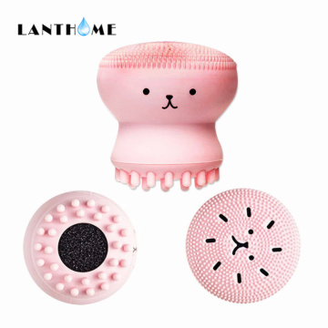 Silicone Face Cleansing Robert Facial Cleanser Pore Cleaner Exfoliator Face Scrub Washing Brush Skin Care Small Octopus Shape