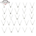 CANNER Real 925 Sterling Silver 26 Letter Round Choker Necklace For Women European and American Minimalist Fine Jewelry