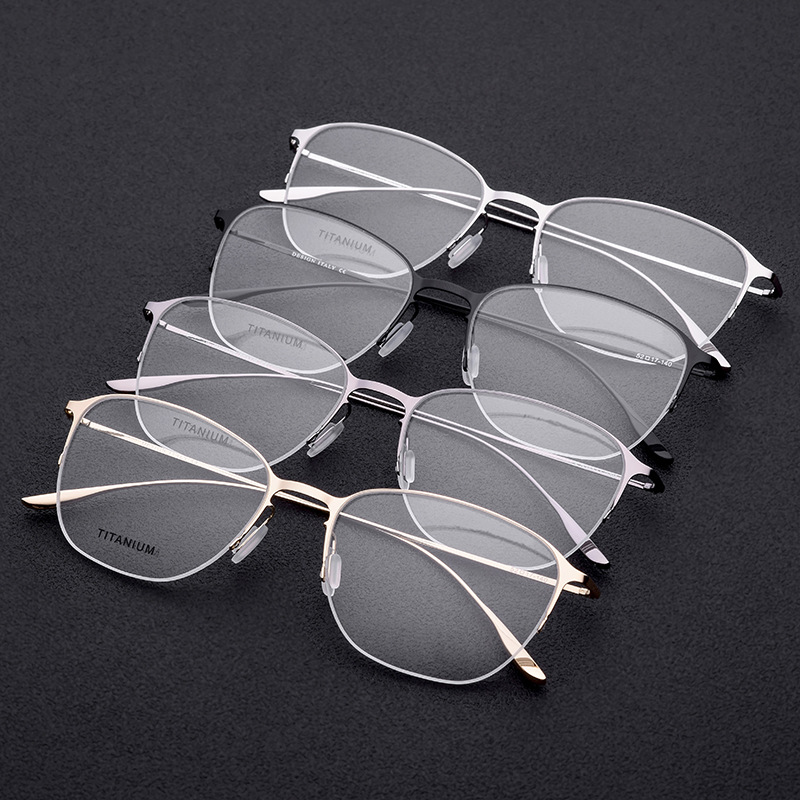 4 Colors Fashion Semi-rimless Titanium Sheet Glasses Frame Men Miopia Gafas Denmark Oculos De Grau Redondo Herren Brillenfassung