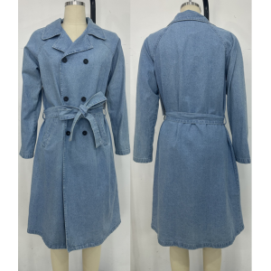Denim Women Long Sleeve Coat